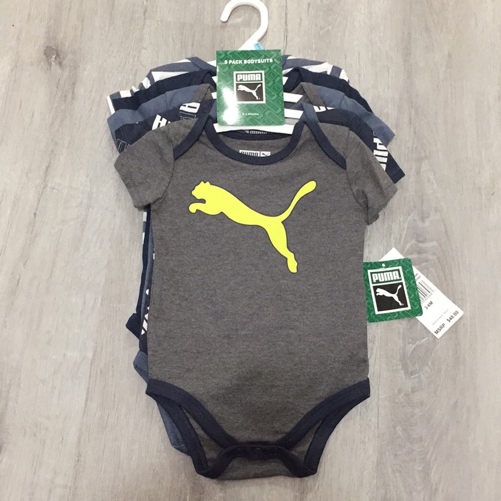 NWT Puma Onsies 5 Pack Bundle 3-6mo